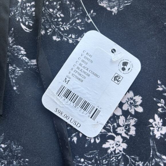 Free People Prairie Floral Horses Bodysuit NWT Puff Sleeves Tie Back Boho Medium - Picture 6 of 6